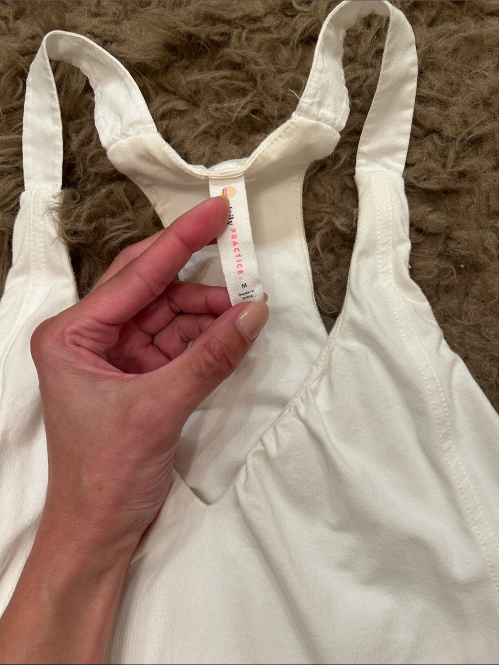 Anthropologie White Racerback Tiered Cotton Tank - Picture 2 of 2